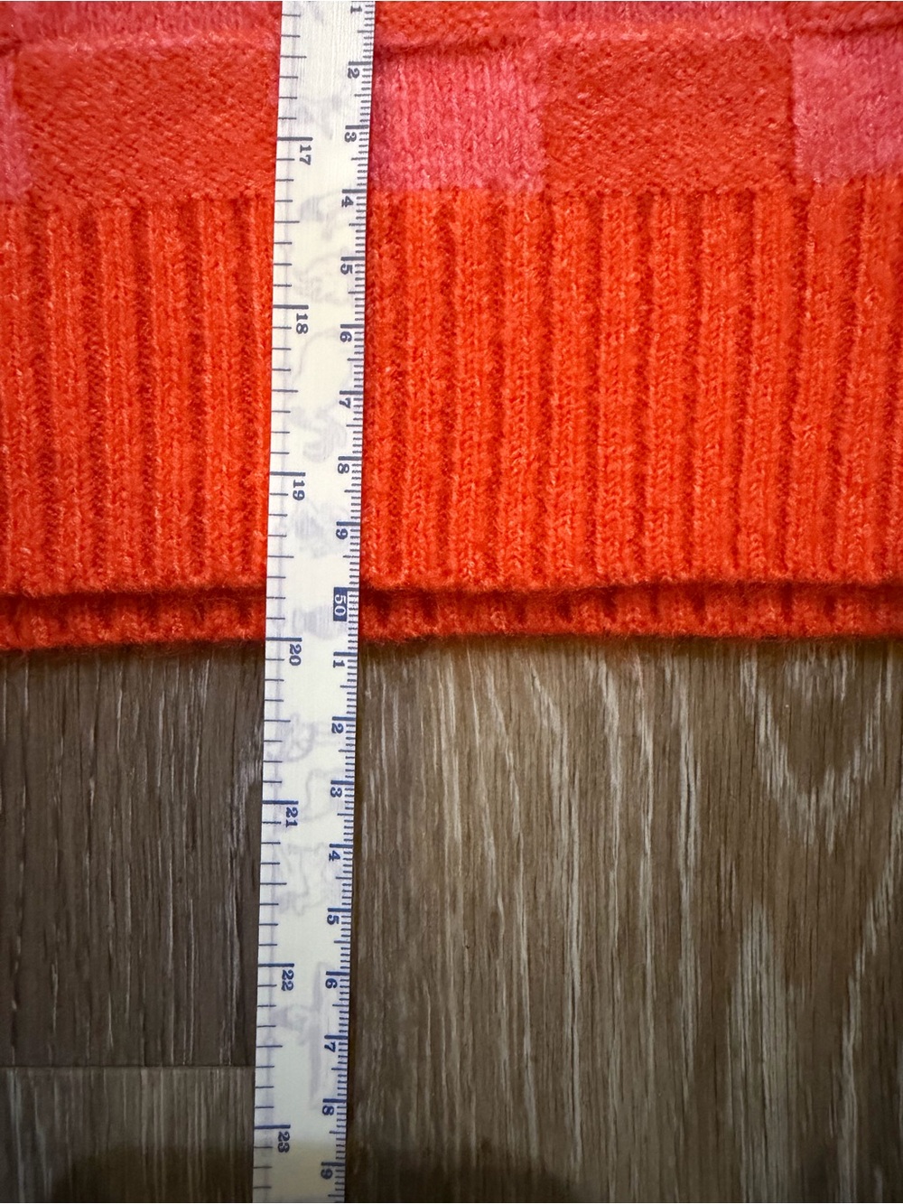 THML Pink and Orange Checker Knit V‑Neck Sweater Vest - Picture 5 of 5